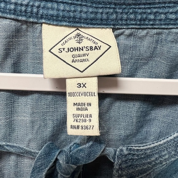 St. John's Bay Denim Blue Tunic Top, NWT, Size 3X - Picture 5 of 6